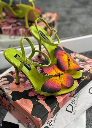 Туфли dolce салатовые gabbana бирюзовые лазурные с бабочками бабочками градиент на шпильке