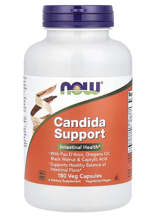 Now foods, candida support, 180 рослинних капсул