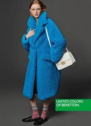 Шубка із штучного хутра benetton, р.xs оверсайз