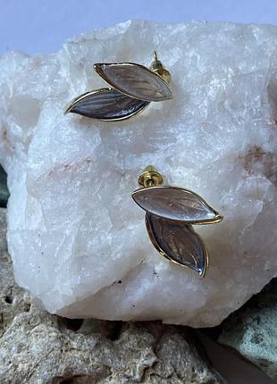 Серьги в форме листочков