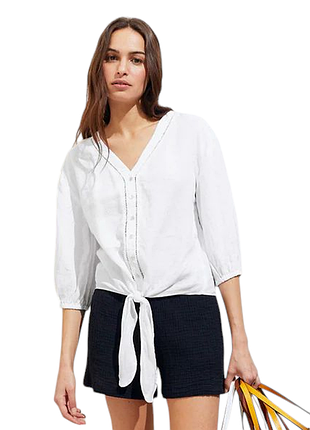 Білий лляних блузон marks and spencer