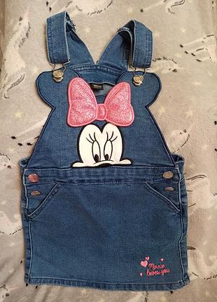Джинсовый комбез юбка minnie