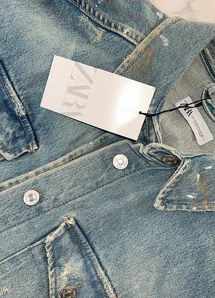 Джинсова куртка рубашка zara подовжена