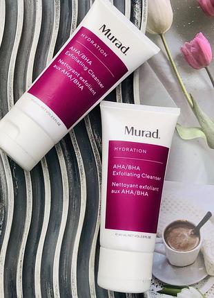 Деликатный очищающий гель для умывания murad hydration aha/bha exfoliating cleanser