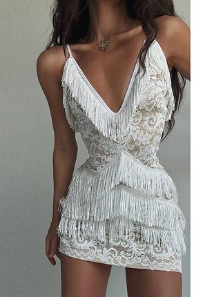 Распродажа платье prettylittlething с бахромой