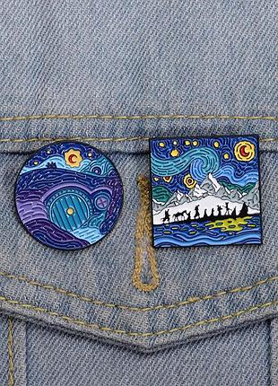 Значки властелин колец брошка lord of the rings хоббит hobbit van gogh звёздная ночь гендальф толкин