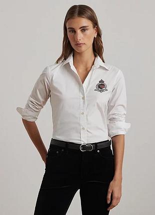 Ralph lauren. роскошная рубашка с бисерной вышивкой р м