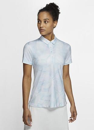 Nike golf womens blue Lauren printed short sleeve polo shirt swoosh standard dri-fit женское, спортивное поло с коротким рукавом