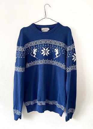 Синий новогодний свитер tu premium