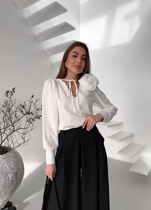 Костюм блуза юбка длинная черный белый