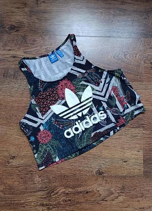 Adidas укорочений топ, кроп топ, майка боксерка
