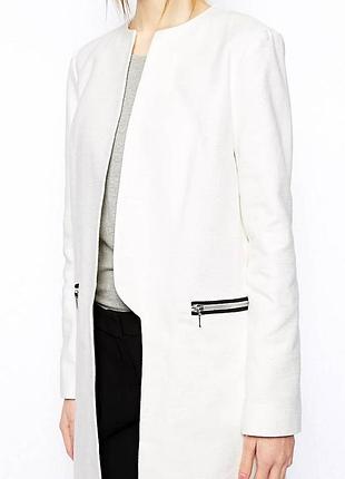 Хлопковое белое пальто asos.