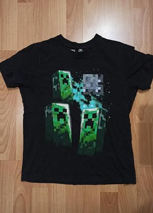 Футболка minecraft атака криперов чёрная