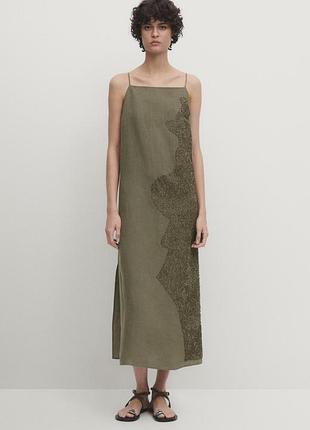 Сукня лляна massimo dutti