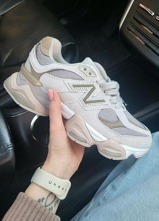 Женские кроссовки new balance 9060 cream white beige