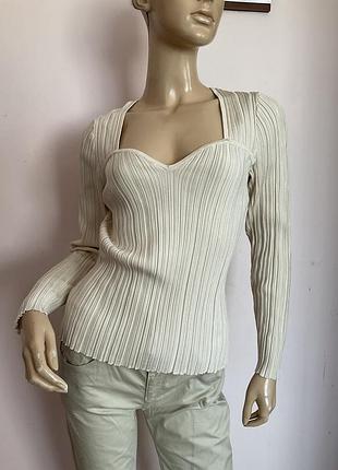 Бежева блузка в рубчик/ m/ brend h& m