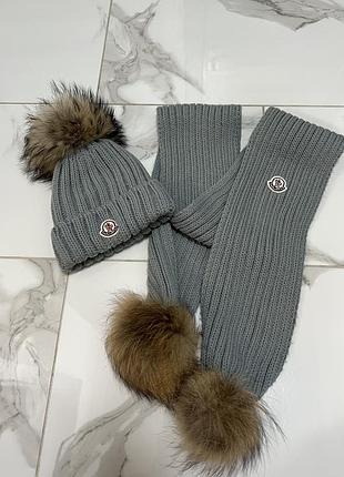Набір шапка і шарф moncler