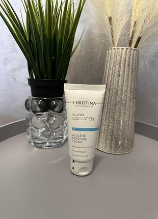 Зволожувальний крем для нормальної шкіри обличчя christina elastin collagen azulene moisture cream with vitamins a, e &
