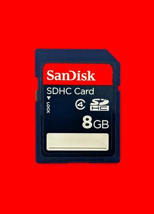 Карта памяти флеш sd hc sandisk 8 gb 4 class sdhc