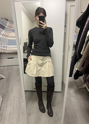 Хлопковая юбка мини в складку