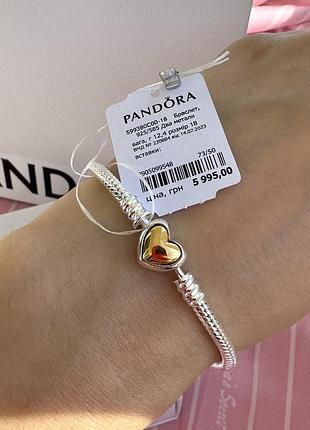 Браслет пандора срібло 925 браслет pandora «золоте серце» оригінальний новий бірка
