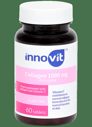 Innovit collagen, колаген 1000 мг, (60табл.), нідерланди, призначений для підтримки здоров'я шкіри, волосся, нігтів і суглобів.