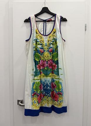 Платье без рукавов, цветной принт, легкое, летнее