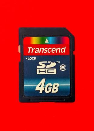 Карта памяти флеш sd hc transcend 4 gb 6 class