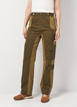 Брюки карго в блочном стиле на высокий рост