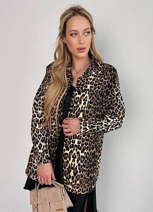 Женская джинсовая рубашка с принтом лео 122