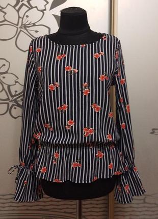 Брендовая натуральная вискозная блузка