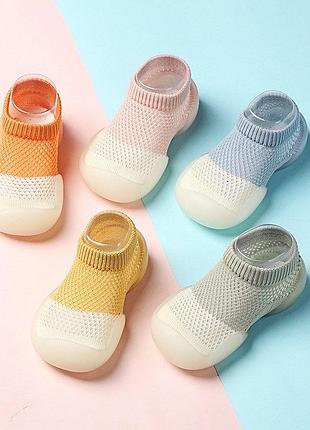 Тапочки детские с силиконовой подошвой, для дома и улицы