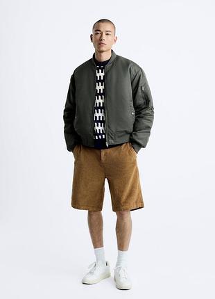 Мужской бомбер zara l 42 куртка утепленная