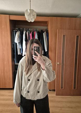 Бежевий  вкорочений тренч tommy hilfiger