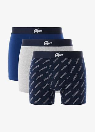 lacoste Marine cotton stretch crocodile трусы боксеры из эластичного хлопка набор 3-pack trunk, оригинал