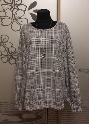 Трикотажная коттоновая блуза блузка большого размера батал