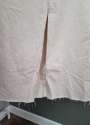Молочная джинсовая натуральная юбка primark xl- 2xl джинсовая юбка меди8 фото