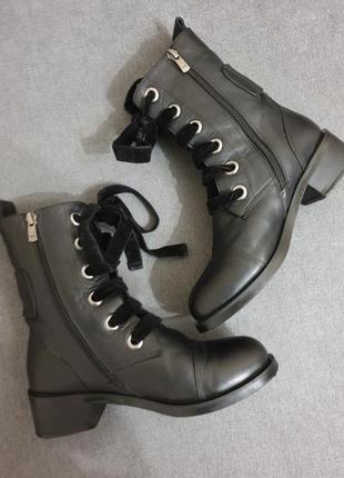 Ботинки зимние кожаные тренд,зимові ботінки черевики чоботи натуральна шкіра1 фото
