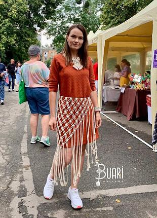 Макраме хустка-сітка трендова