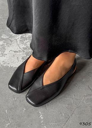 Туфлі слінгбеки жіночі ilaria чорні натуральна шкіра