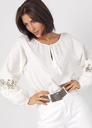 Стильна сорочка з мереживом