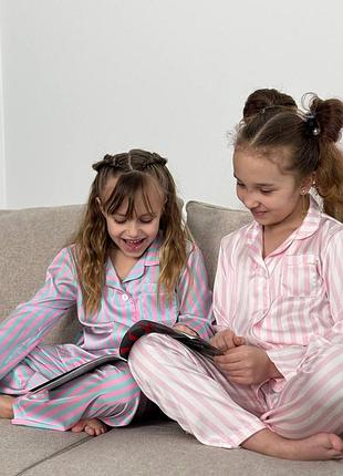 Детские сатиновые пижама в крутые принты модель: д 207/23