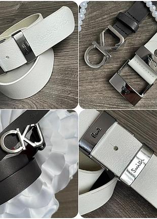 Ремни кожа черный calvin klein paul smith белый р. 104-110 см