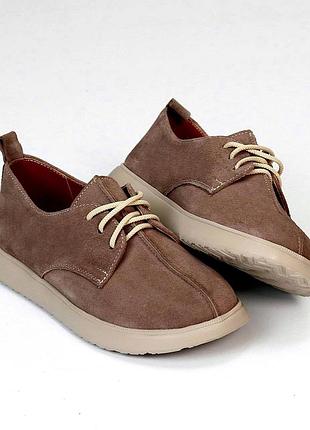 36-41 рр лоферы-туфлы на шнуровке натуральная замша/кожа черный, бежевый, капучино, коричневый