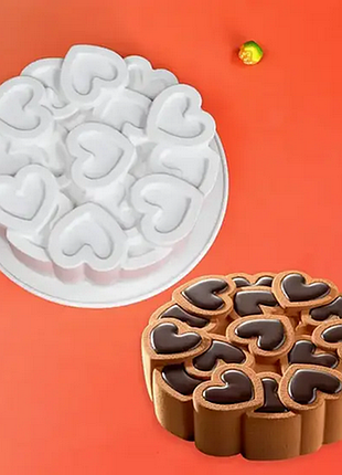 Силіконова форма для торта серце до серця кругла 15.2см uc-3434