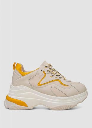 Кроссовки женские демисезонные с эко кожи цвет бежевый 248r954