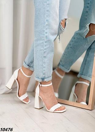 Босоножки, белый, экокожа