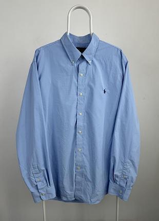Рубашка с длинным рукавом голубая polo ralph lauren