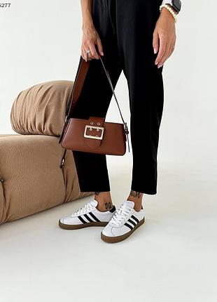 Шкіряні жіночі кеди білого кольору, молодіжні кеди