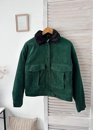 Куртка велюрова смарагдового кольору denim co